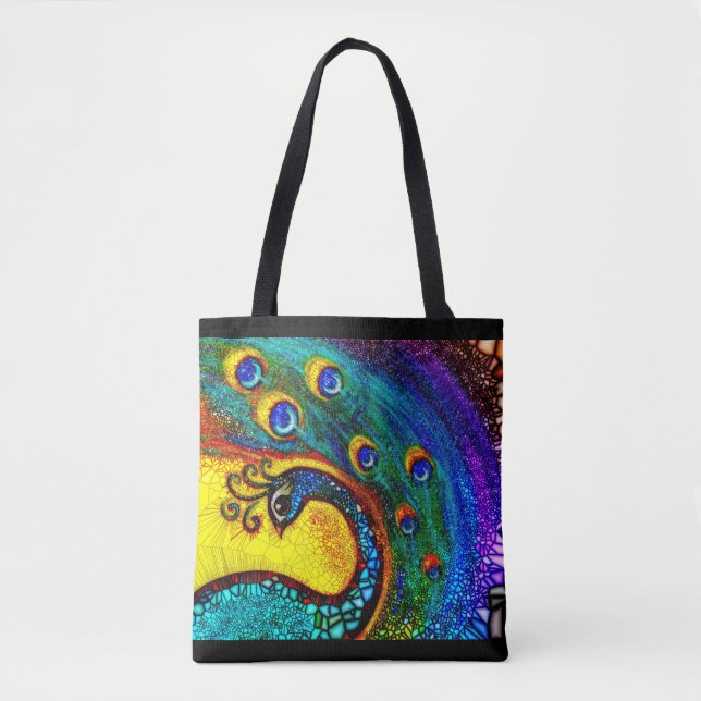 Dancing Peacock Tote Bag (Front)