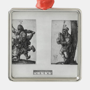 Dancing Peasants and a Bagpipe Player, 1514 Metal Tree Decoration