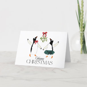 Dancing Penguins Christmas  Holiday Card