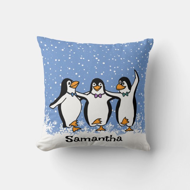 Dancing Penguins Design Cushion (Front)