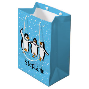 Dancing Penguins Design Medium Gift Bag
