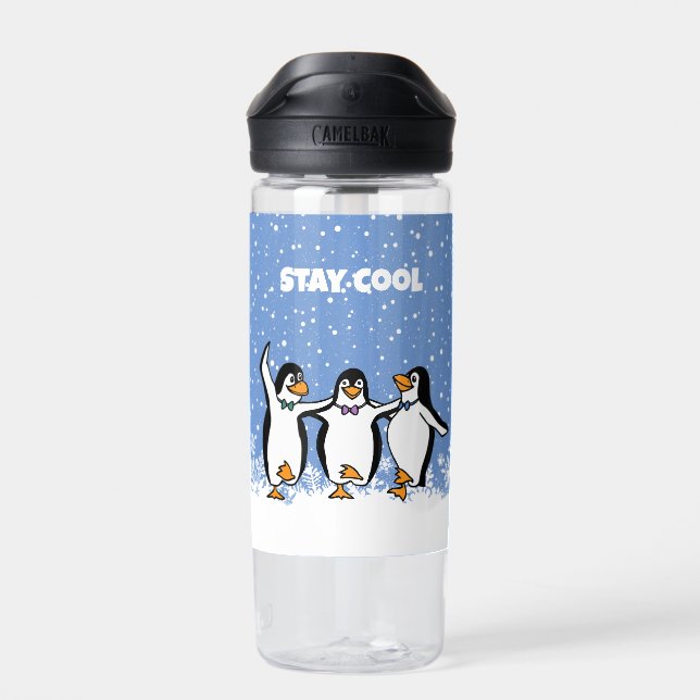 Dancing Penguins Water Bottle (Back)