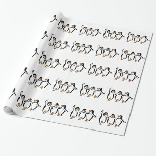 Dancing Penguins Wrapping Paper