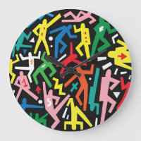 Dancing people, doodle set pattern.
