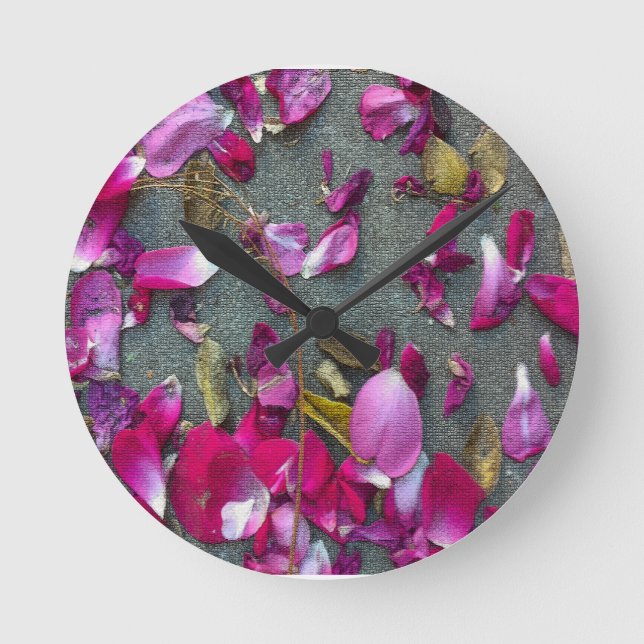 Dancing Petals I Round Clock (Front)