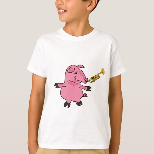 Dancing pig with a Trumpet T-shirt (Front)
