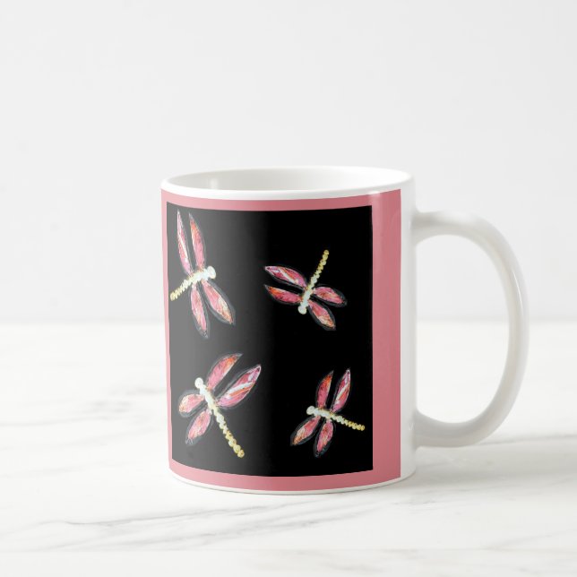 Dancing Pink Dragonflies Coffee Mug (Right)