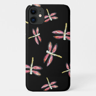Dancing Pink Dragonfly Girly iPhone 11 Case