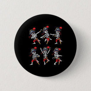Dancing Pirate Skeletons Dance Challenge Boys Kids 6 Cm Round Badge