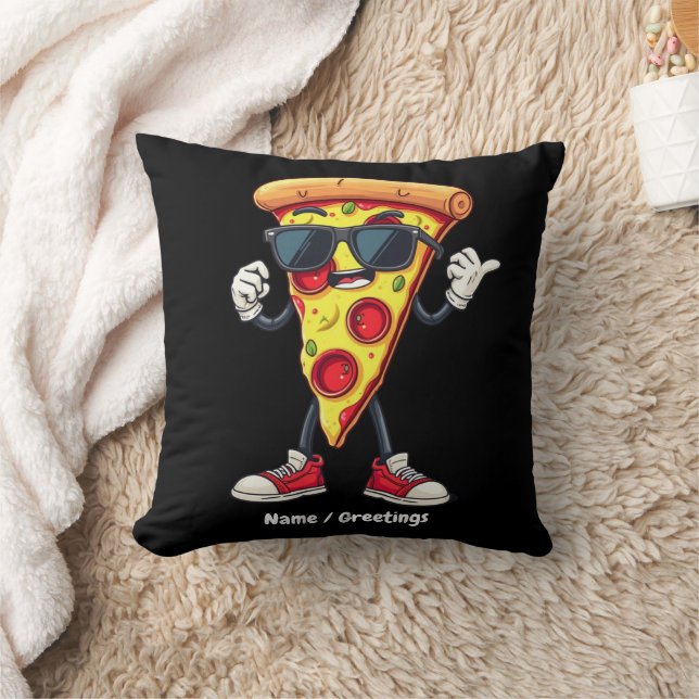 Dancing Pizza Slice A Playful & Delicious Design Cushion (Blanket)