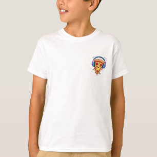 Dancing Pizza Slice with Headphones Kids T-Shirt