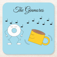 Dancing Powdered Doughnut & Coffee Mug: