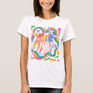 Dancing Pride Rainbow Art Colourful LGBTQ+ T-Shirt