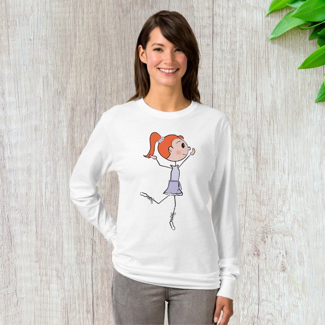 Dancing Princess Cute Ballerina Stick Figure  T-Shirt (Creator Uploaded)