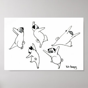 Dancing Pugs Poster