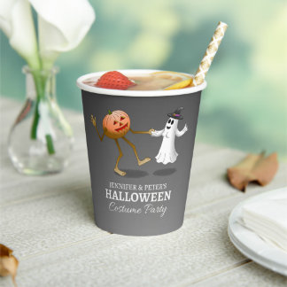 Dancing Pumpkin and Ghost Paper Cups