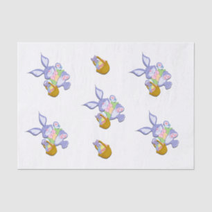 Dancing Purple Easter Bunny Lavender Tissue Paper