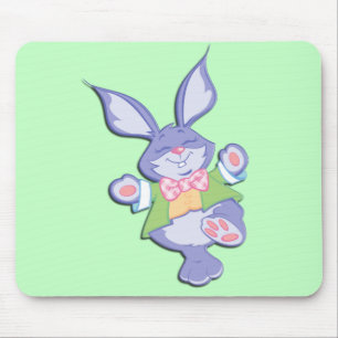 Dancing Purple Easter Bunny Mint Mouse Pad