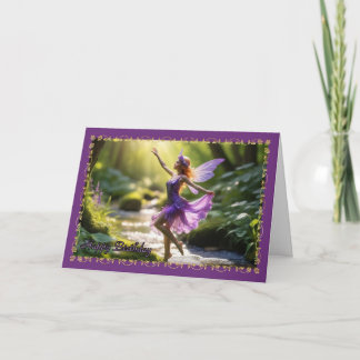 Dancing Purple Fairy Young Girl's Birthday Card