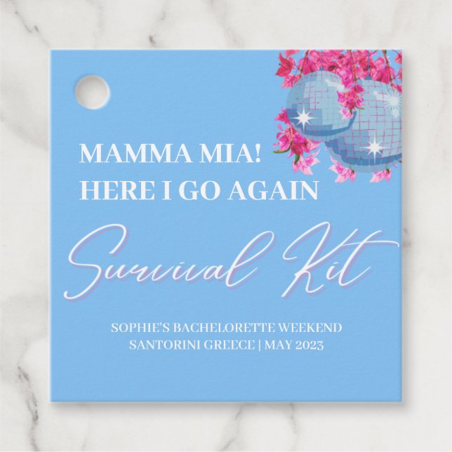 Dancing Queen Bachelorette Party Survival Kit Tag (Front)