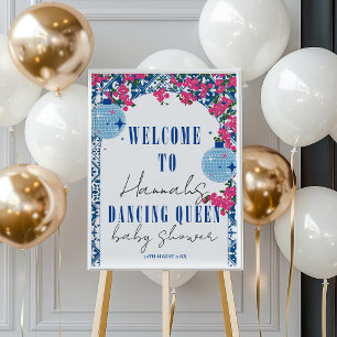 Dancing Queen bougainvillea Baby Shower Welcome  Poster