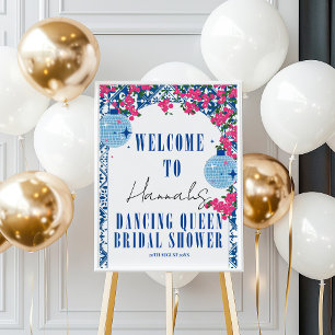 Dancing Queen bougainvillea Bridal Shower Welcome  Poster