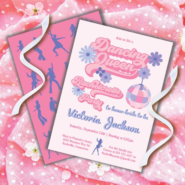 Dancing Queen Disco Bachelorette Party Invitation (Creator Uploaded)