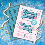 Dancing Queen Disco Birthday Party Invitation<br><div class="desc">Cute Dancing Queen Disco Party for the birthday girl of any age! Colours of blues and pinks with retro fonts, disco ball, dancers and flowers. The words "Dancing Queen and Disco Party" can not be changed but can be deleted. To make more changes go to Personalise this template. On the...</div>