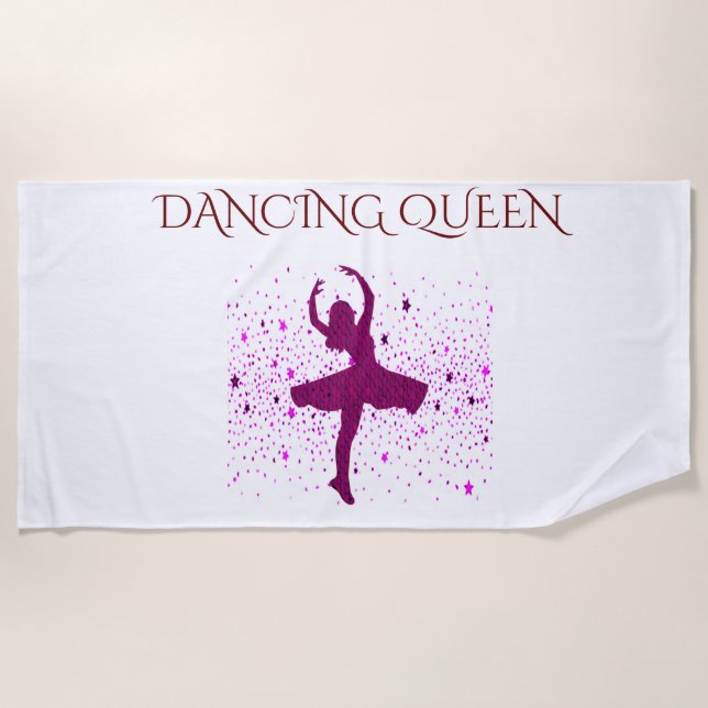 DANCING QUEEN girl's beach towel. Beach Towel (Front)