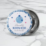 Dancing Queen greek Musical disco bachelorette 3 Cm Round Badge<br><div class="desc">Mediterranean Greek musical bougainvillea-inspired Dancing Queen bridal shower pin button favours</div>