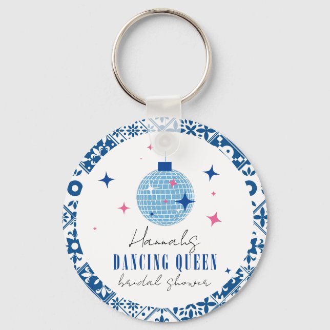 Dancing Queen greek Musical disco bridal shower Key Ring (Front)
