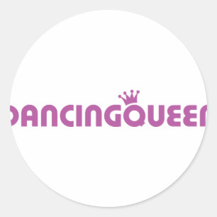 dancing queen icon classic round sticker