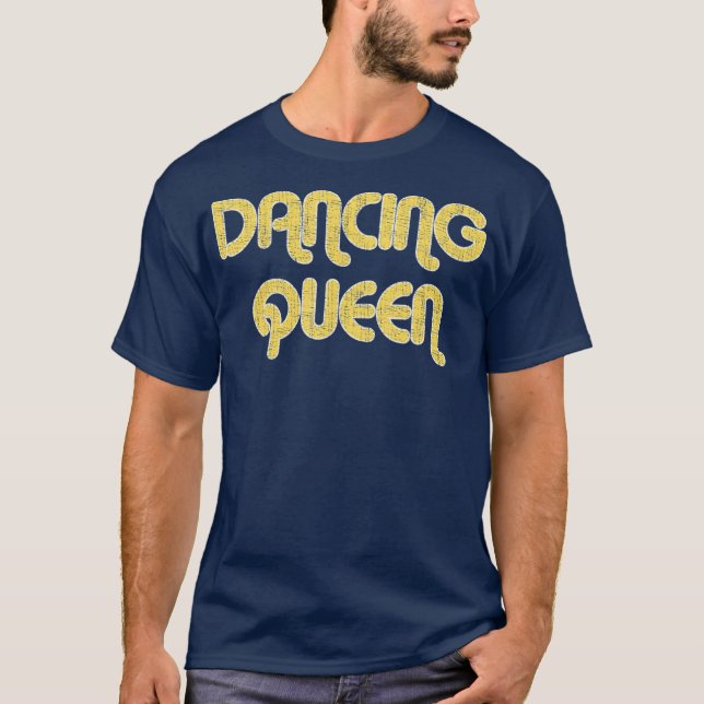 DANCING QUEEN Vintage Large Print 1970s T-Shirt (Front)