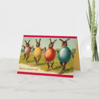 Dancing Rabbits Easter Card
