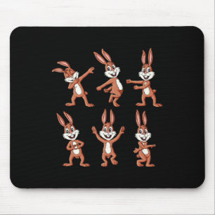 Dancing Rabbits Easter Day Dance Challenge Boys Gi Mouse Pad
