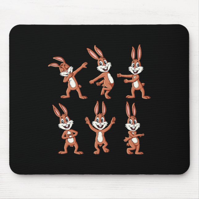 Dancing Rabbits Easter Day Dance Challenge Boys Gi Mouse Pad (Front)