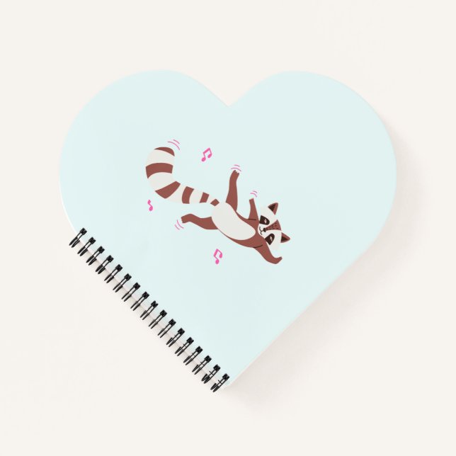 Dancing Racoon Breakdance Vibes – Cute Animal Str Notebook (Front)
