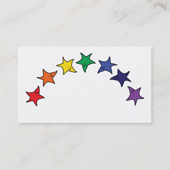 Dancing rainbow stars business card (Front)