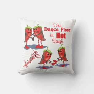 Dancing Red Chili Peppers Dance Floor Is Hot Pillo Cushion