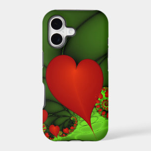 Dancing Red Hearts Modern Abstract Fractal Art