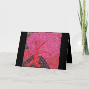 Dancing red tree with glitter Tu B'Shvat ט״ו בשבט Holiday Card