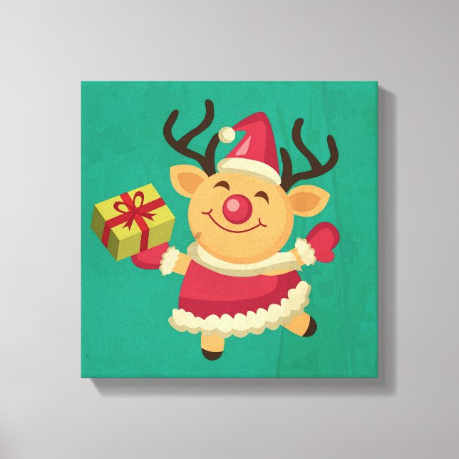 Dancing Reindeer Canvas Print (Front)