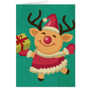 Dancing Reindeer Greeting Card
