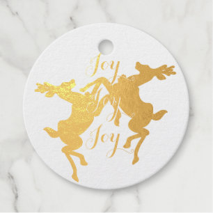 Dancing Reindeer "Joy Joy Joy" Favour Tags