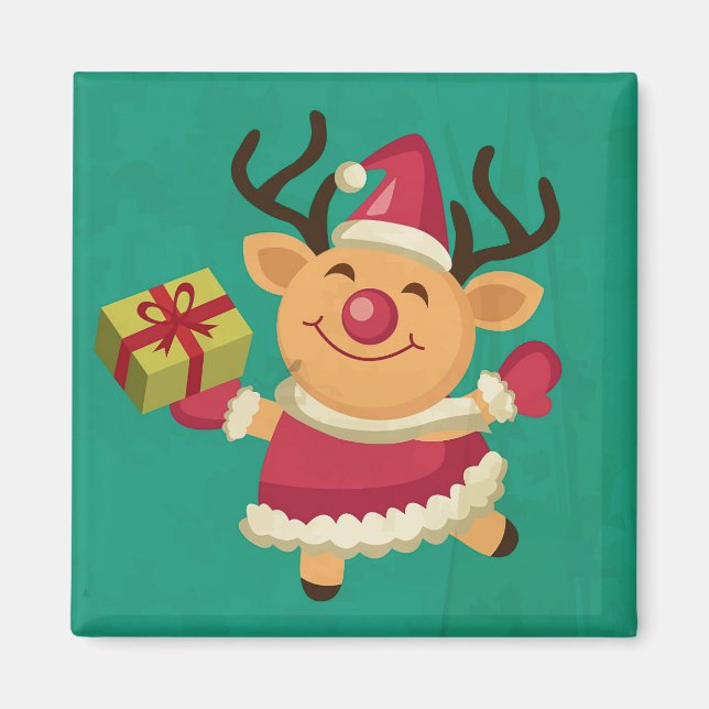 Dancing Reindeer Magnet (Front)