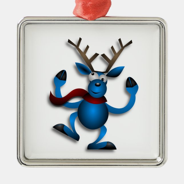 DANCING REINDEER METAL TREE DECORATION (Front)