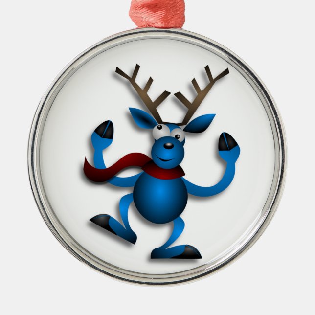 DANCING REINDEER METAL TREE DECORATION (Front)