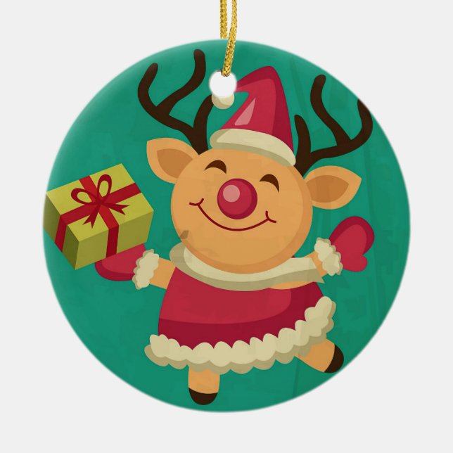Dancing Reindeer Ornament (Front)