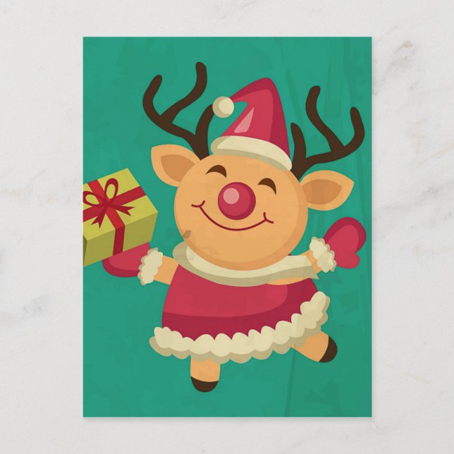 Dancing Reindeer Postcard (Front)