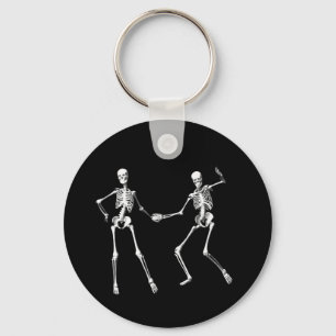 Dancing Retro Skeletons Keychain